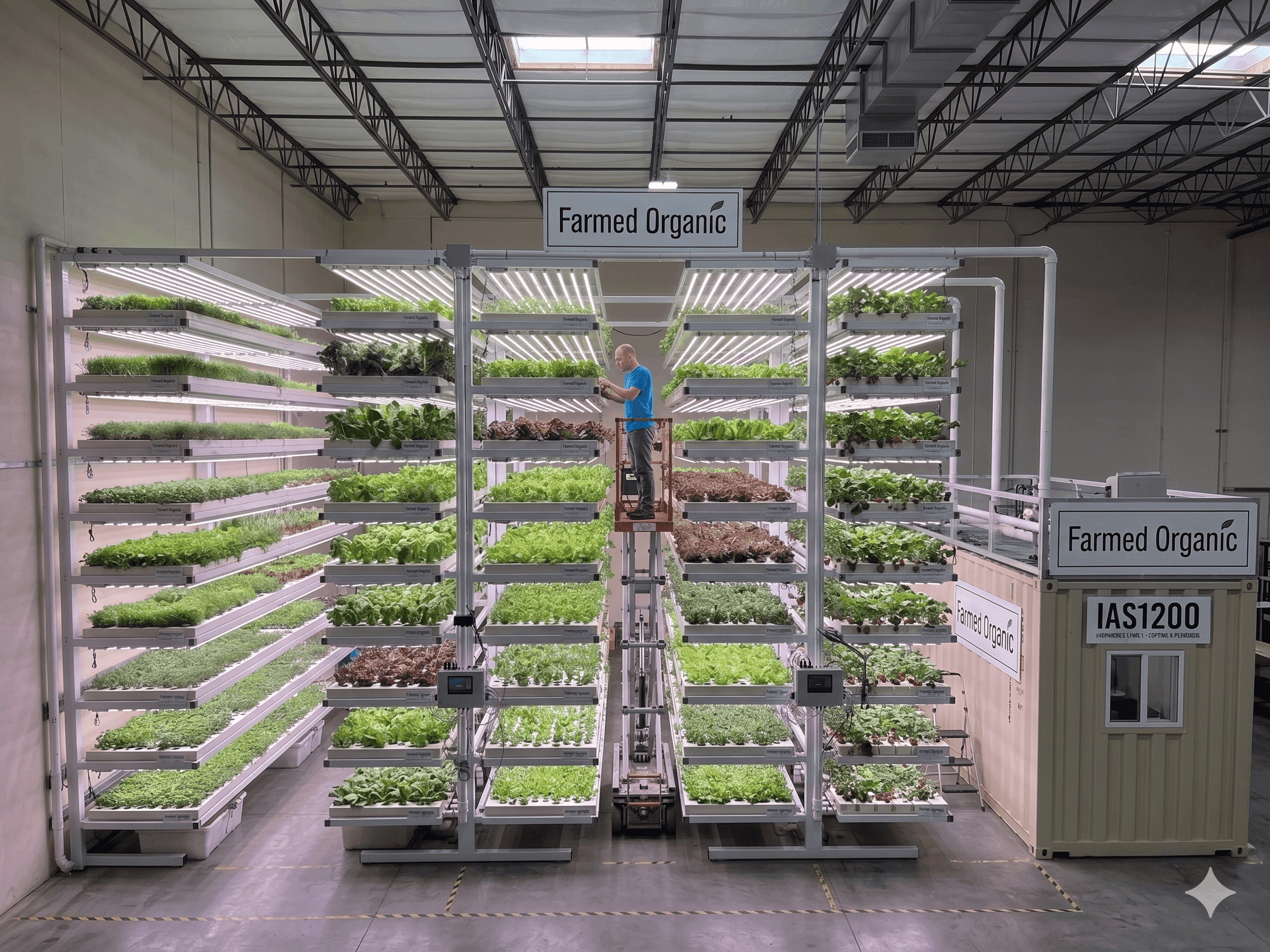 HGS8 rack with mature crop — container deployment